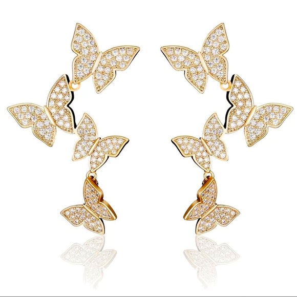 🌵4/$30 New Crystal Butterfly Earrings - Picture 2 of 3
